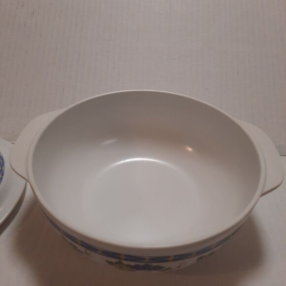 Hua Mei Melamine Covered Bowl 1-48 Grape Leaf Pattern Vtg Kitchen Retro Kitschy - Picture 3 of 6